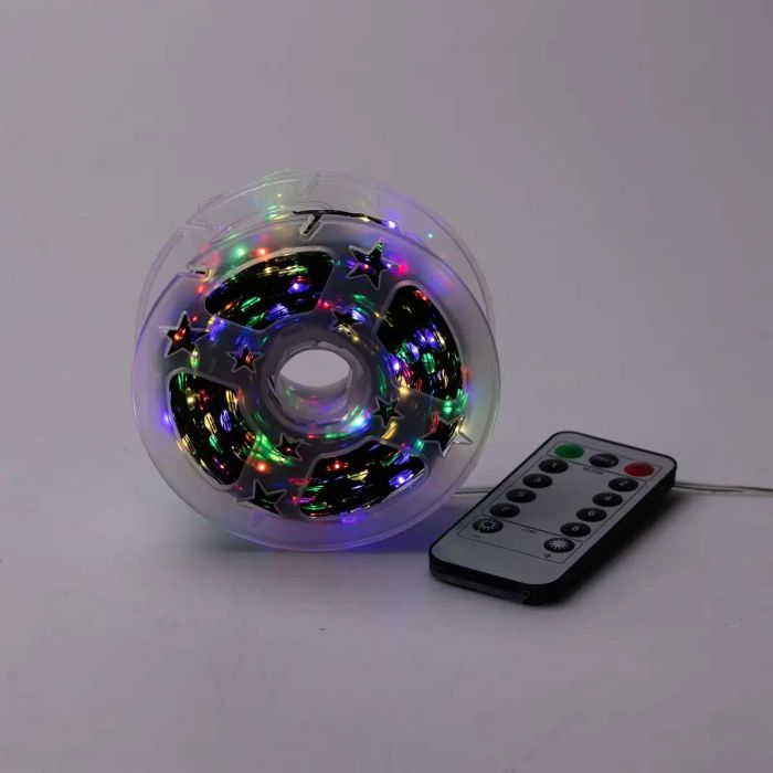 Гірлянда роса на пульті 100 метрів на 1000 led світлодіодів крапля на зеленому дроті мультиколор 1000L100MGML