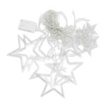 Гірлянда штора 3х0,7 м Зірки на 108 LED лампочок світлодіодна 6 великих та 6 маленьких зірок 9В 8 режимів Жовтий 1733056Y