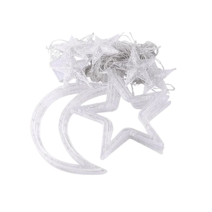 Гірлянда світлодіодна штора GarlandoPro зірка і місяць 108LED 3х0,9 м гірлянда зірка 17333057ML