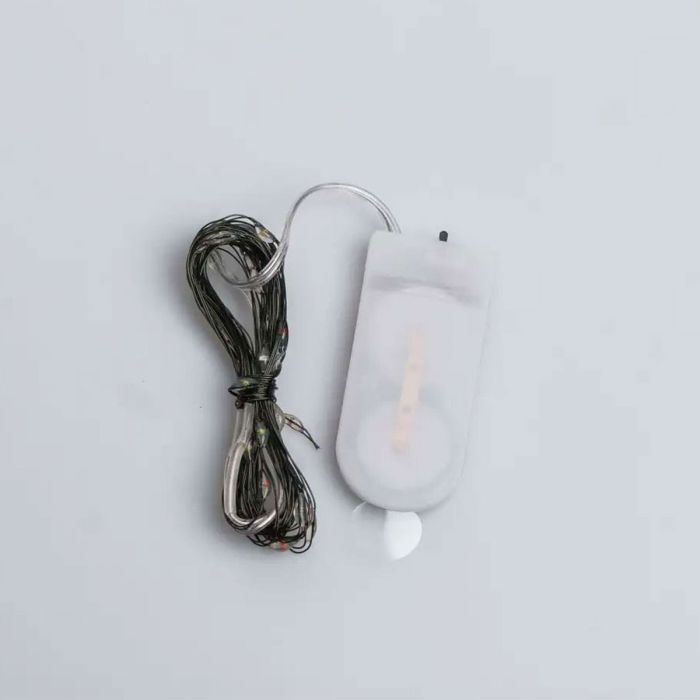 Світлодіодна гірлянда Роса 5 метрів на батарейках нитка 50 led на зеленому дроті мультиколор 50L5MGML