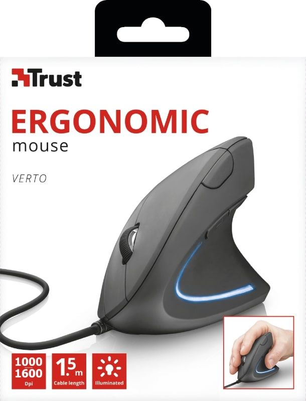 Миша Trust Verto Ergonomic, USB-A, чорний