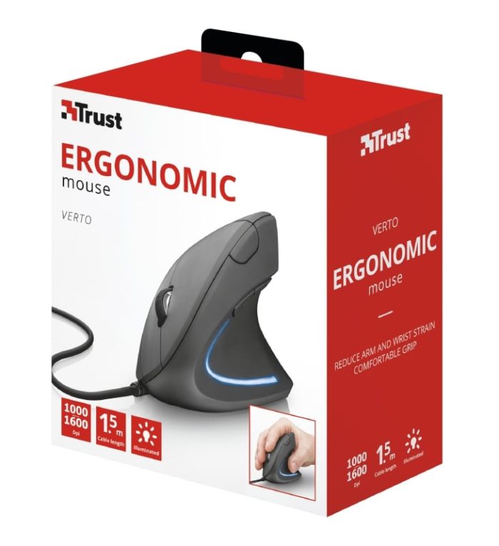 Миша Trust Verto Ergonomic, USB-A, чорний
