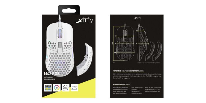 Миша Xtrfy M42, USB-A, RGB,  білий