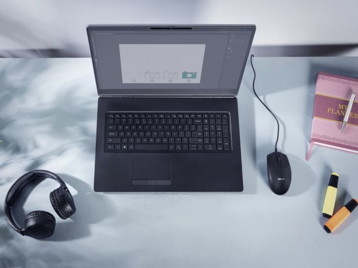 Мышь Trust Basi, USB-A, Чорний