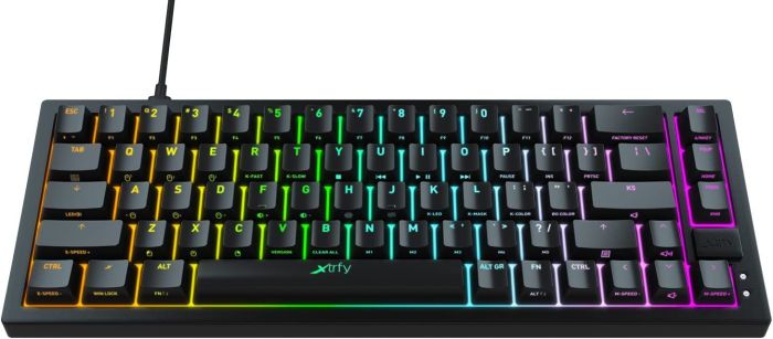 Keyboard mechanical Xtrfy K5 68Key, Kailh Red, USB-A, EN/UA, Hot-swap, RGB, Чорний