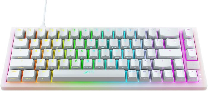 Клавиатура механическая Xtrfy K5 68Key, Kailh Red, USB-A, EN/UA, Hot-swap, RGB, белый