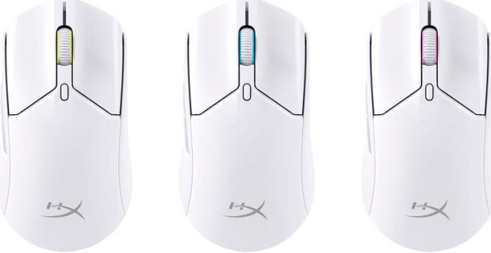 HyperX Mouse Pulsefire Haste 2, RGB, USB-A/WL/BT, white