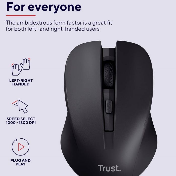 Mouse Trust MYDO SILENT, WL, Чорний