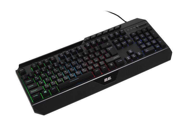 Клавіатура мембранна 2E GAMING KG315 110key, USB-A, EN/UA, RGB, чорний