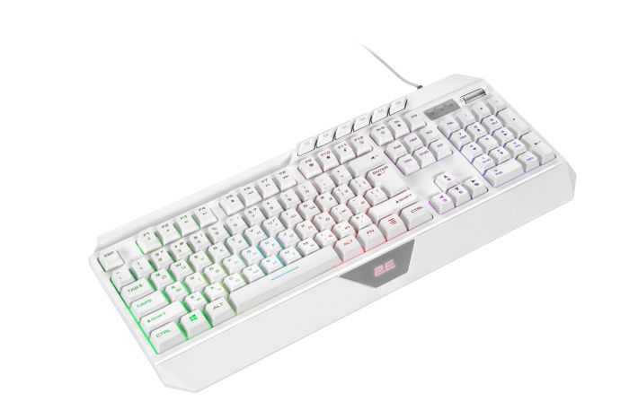 Клавіатура мембранна 2E GAMING KG315 110key, USB-A, EN/UA, RGB, білий