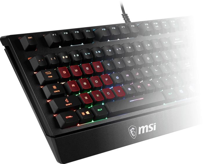 MSI Keyboard membrane Vigor GK20 UA 104key, USB-A, EN/UKR/RU, ColorLED, black