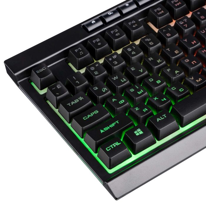 Клавіатура мембранна 2E GAMING KG300 114key, USB-A, EN/UA, LED, чорний