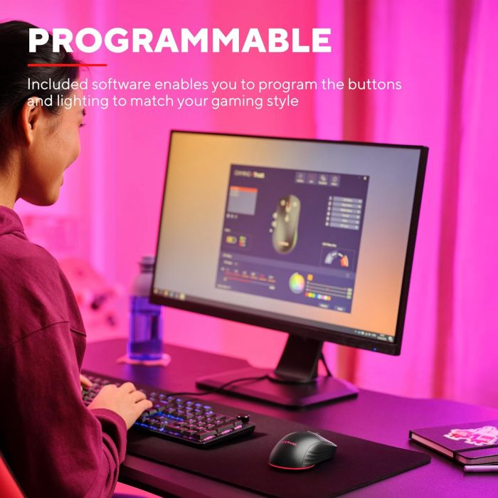 Mouse Trust GXT 926 REDEX II, WL/USB-A/USB-C, black