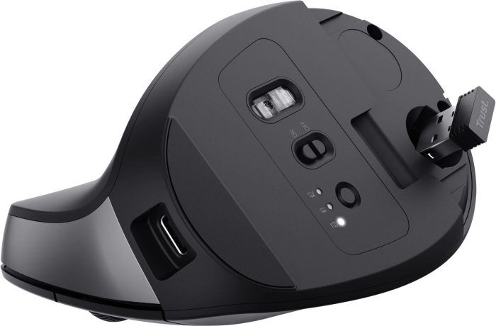 Mouse Trust Bayo + Ergonomic, BT/WL/USB-A, black