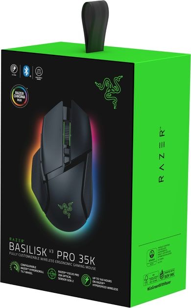 Миша Razer Basilisk V3 Pro 35K, RGB, USB-A/WL/BT, чорний