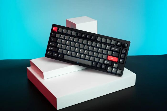 Клавіатура механічна Lemokey  P1 Pro 84Key, Keychron Super Red, WL/BT/USB-A, QMK/VIA, Hot-Swap, EN/UKR, RGB,  Knob, Carbon Black