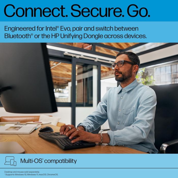 Клавіатура мембранна HP 680 Comfort Dual-Mode 111key, BT, EN/UK, чорний