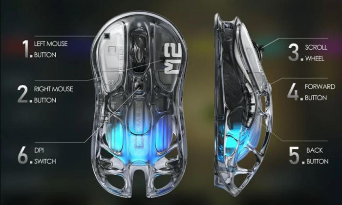 Мышь GravaStar Mercury M2, BT/WL/USB-A, RGB, черный