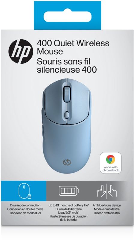 Миша HP 400 Quiet, WL/BT, блакитний