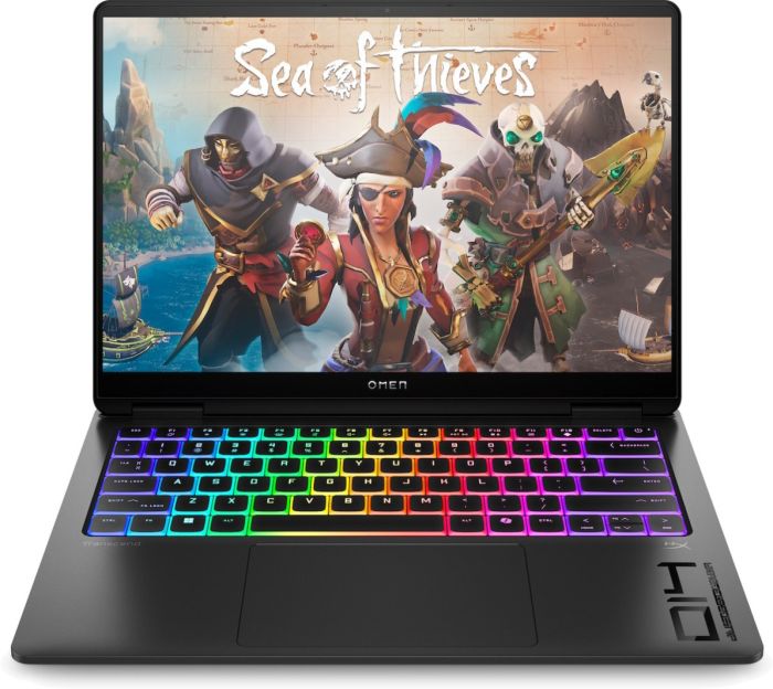 HP Notebook OMEN Transcend 14-fb1015ua 14" 3K OLED, Intel U7-255H, 32GB, F2TB, NVD5060-8, DOS, чорний