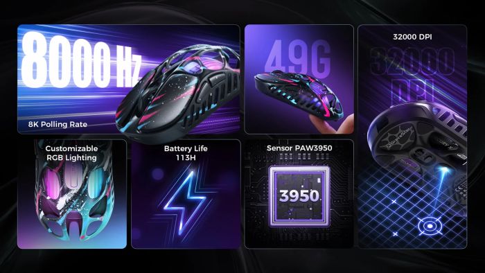 Миша GravaStar Mercury X Pro, 8K, BT/WL/USB-A, RGB, Neon Graffiti