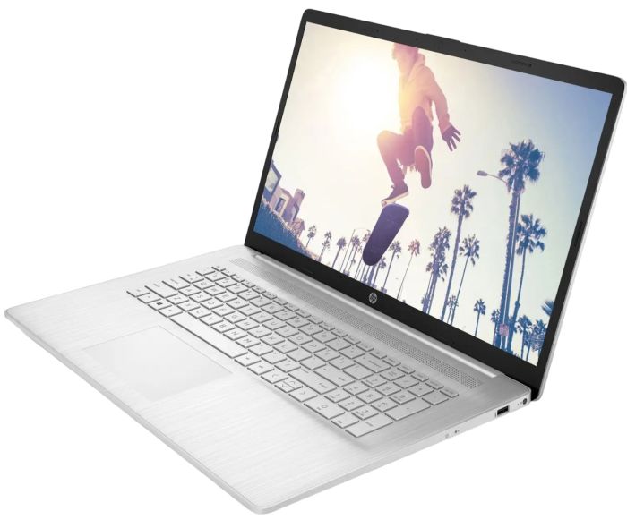 Ноутбук HP 17-cp3019ua 17.3" FHD IPS AG, AMD R7-7730U, 16GB, F512GB, UMA, DOS, сріблястий