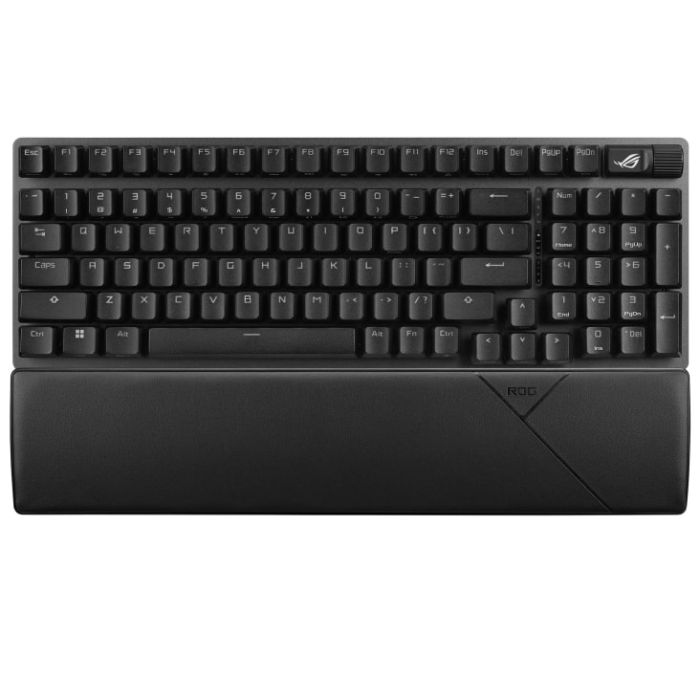 Клавіатура механічна ASUS ROG Strix Scope II, 96key, NX Snow, USB-A/WL/BT, EN/UK, RGB, чорний