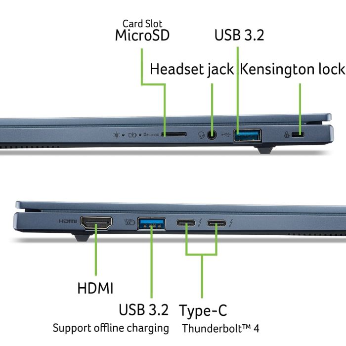 Ноутбук Acer Swift Go 14 SFG14-75 14" WUXGA OLED, Intel U7-258V, 32GB, F1TB, UMA, Win11, синій