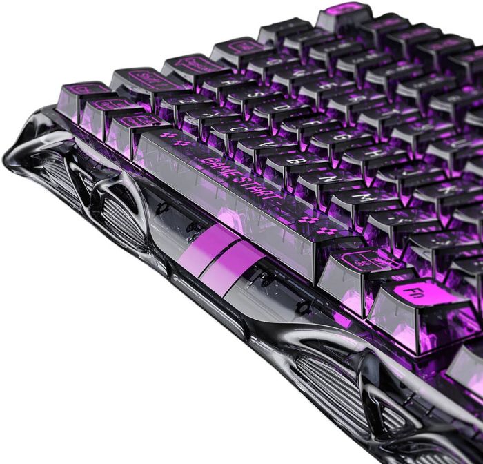 Клавіатура механічна GravaStar Mercury V75 Lite 80keys, Magnetic Blackcore, USB-A, RGB, Transparent Black
