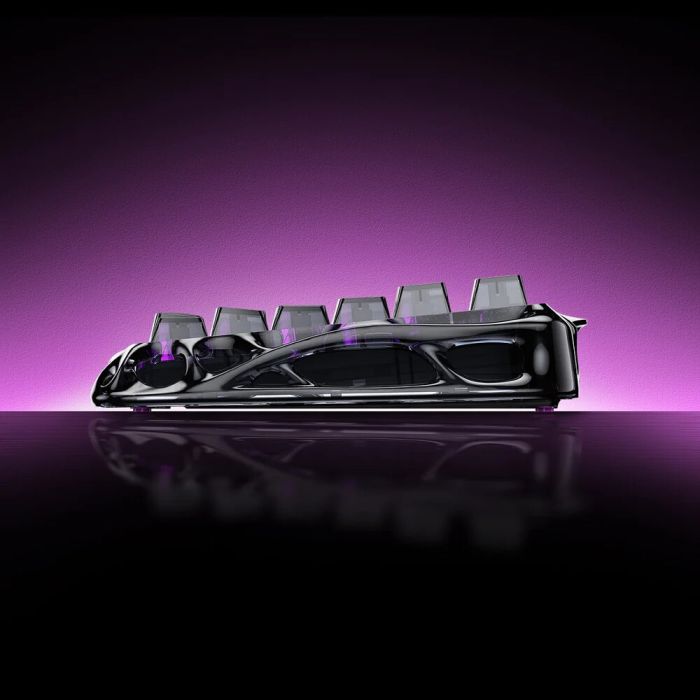 Клавіатура механічна GravaStar Mercury V75 Lite 80keys, Magnetic Blackcore, USB-A, RGB, Transparent Black