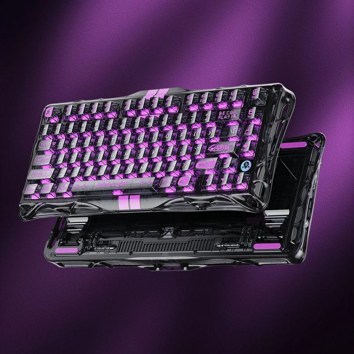 Клавіатура механічна GravaStar Mercury V75 Lite 80keys, Magnetic Blackcore, USB-A, RGB, Transparent Black
