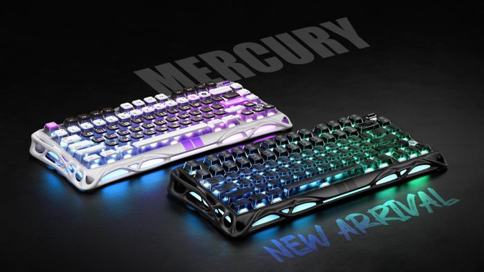 Клавіатура механічна GravaStar Mercury V75 80keys, Magnetic Jade Pro, 8K, USB-A, RGB, Mecha Gray