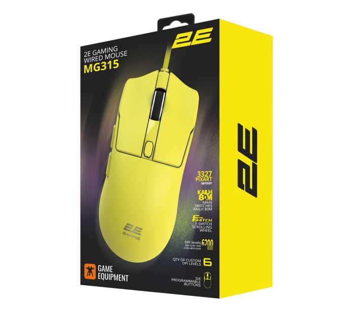 2E GAMING Mouse MG315, USB-A, yellow