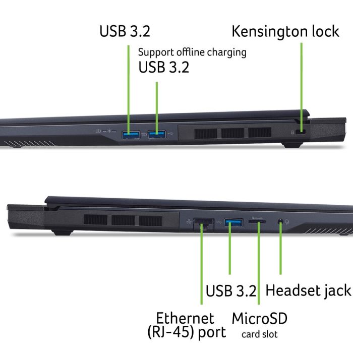 Ноутбук Acer Predator Helios Neo 16 PHN16-73 16" WQXGA IPS, Intel U7-255HX, 32GB, F1TB, NVD5060-8, Win11, чорний
