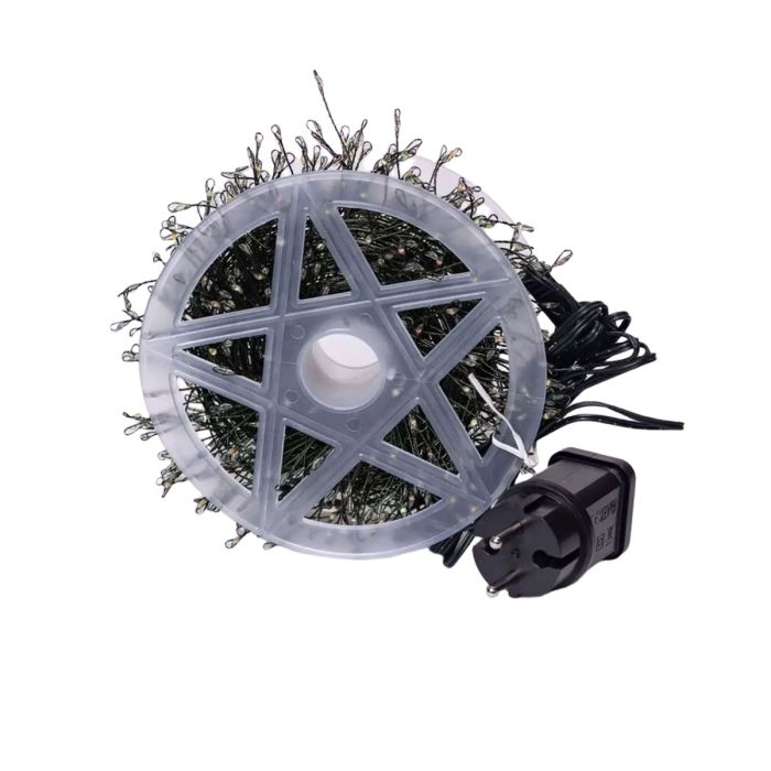 Гірлянда роса мішура 30 метрів хвойна лапа 640led світлодіодів зелений дріт біла D1750W