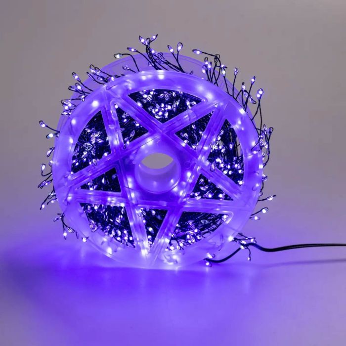 Гірлянда роса мішура 30 метрів хвойна лапа 640 led світлодіодів зелений дріт синя D1750BL