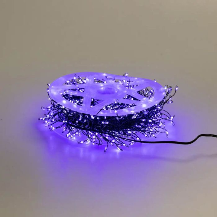 Гірлянда роса мішура 30 метрів хвойна лапа 640 led світлодіодів зелений дріт синя D1750BL