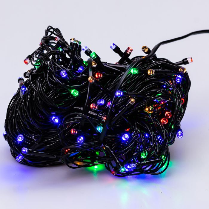 Гірлянда нитка 16 м на 180 LED лампочок світлодіодна чорний провід 8 режимів роботи M400LEDML