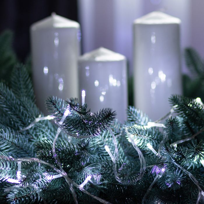 Гірлянда нитка світлодіодна GarlandoPro 190 LED лампочок 18м 8 режимів лед гірлянда Білий W400LEDW