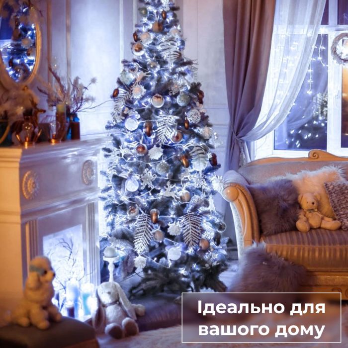 Гірлянда нитка світлодіодна GarlandoPro 190 LED лампочок 18м 8 режимів лед гірлянда Білий W400LEDW