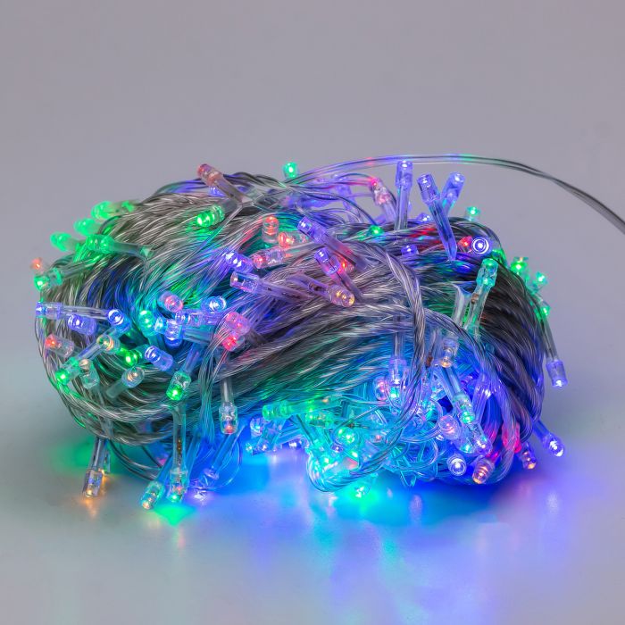 Гірлянда нитка 22м на 218 LED лампочок світлодіодна прозорий провід 8 режимів роботи W500LEDML