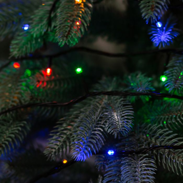 Гірлянда нитка 6м на 50 LED лампочок світлодіодна чорний провід 8 режимів роботи M100LEDML