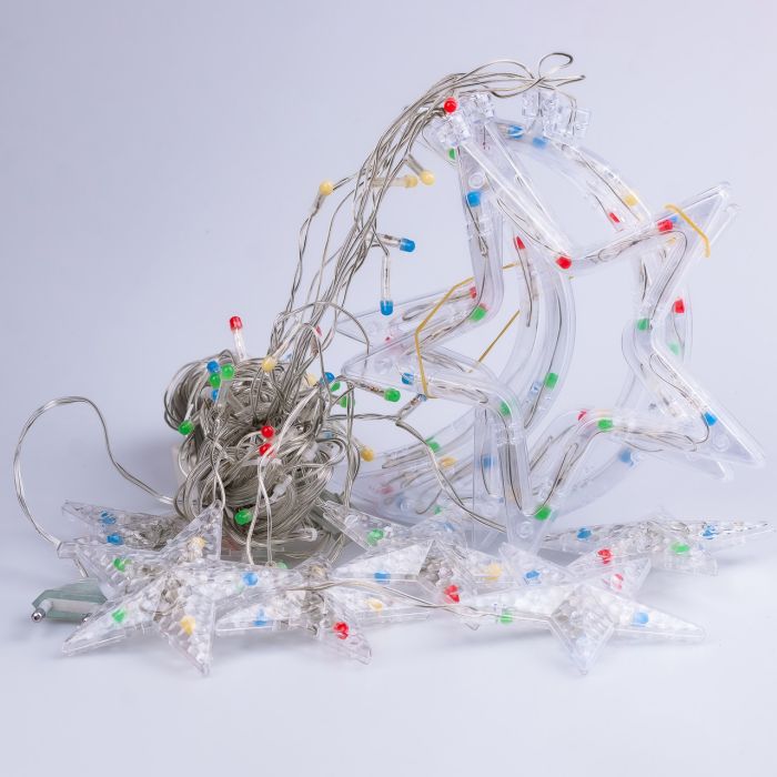 Гірлянда світлодіодна штора GarlandoPro зірка і місяць 108LED 3х0,9 м гірлянда зірка 17333057ML