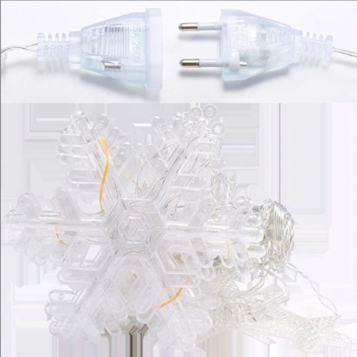 Гірлянда світлодіодна штора GarlandoPro сніжинка і зірка 12 фігур 3х1м гірлянда зірка Білий 1733064W