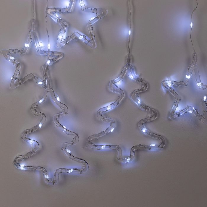 Гірлянда штора світлодіодна GarlandoPro зірка та ялинка 120LED 3х0,9 м 8 режимів Білий 1733071W