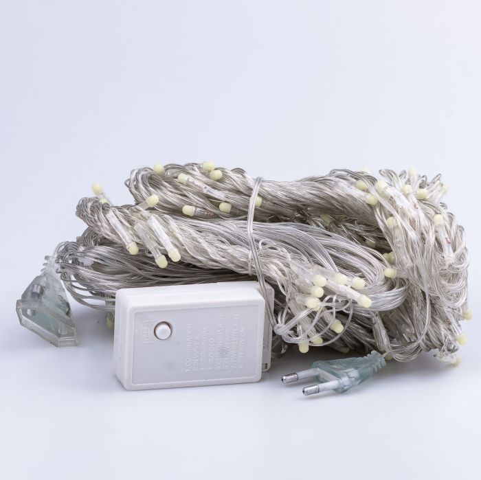 Гірлянда штора 3х2 м 144 LED світлодіодна мідний провід 16 ниток Білий ZWM2320LEDW