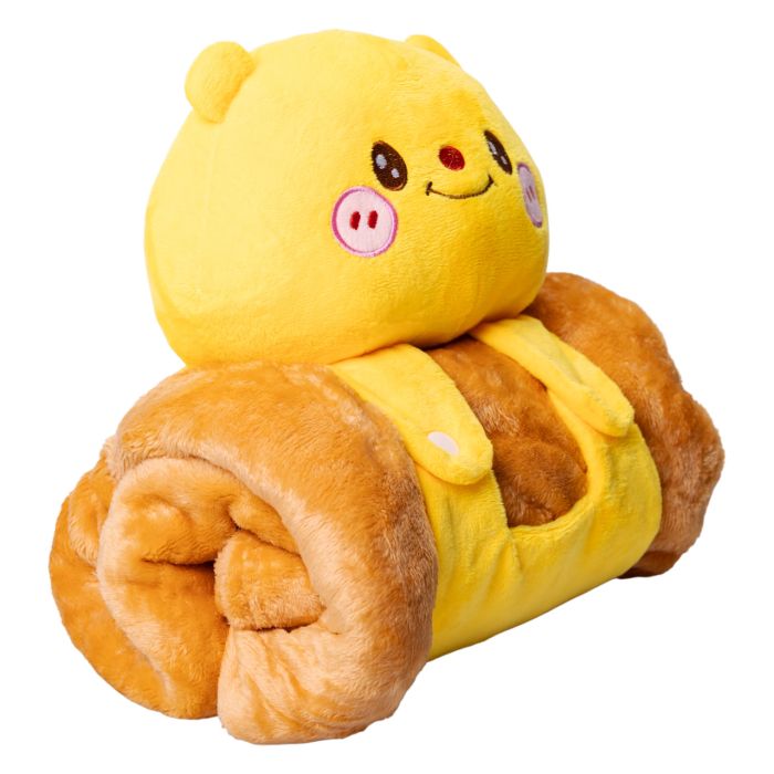 М'яка іграшка-плед Ведмедик 120×160 (см) 2 в 1 Жовтий Colorful Home 5616-68Y