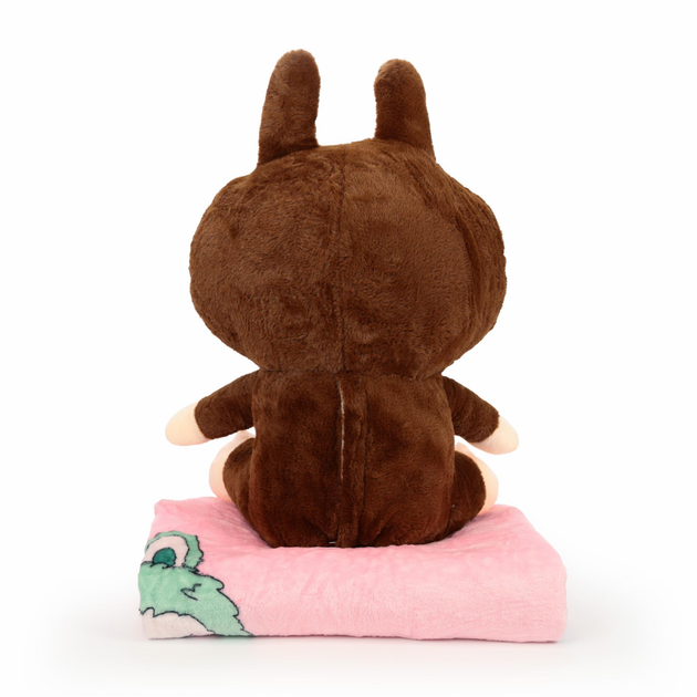 М'яка іграшка-плед, подушка 3 в 1 Лабубу 50 см Коричневий ТМ COLORFUL HOME LAB2BR