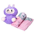 М'яка іграшка-плед, подушка 3 в 1 Лабубу 50 см Фіолетовий ТМ COLORFUL HOME LAB2V