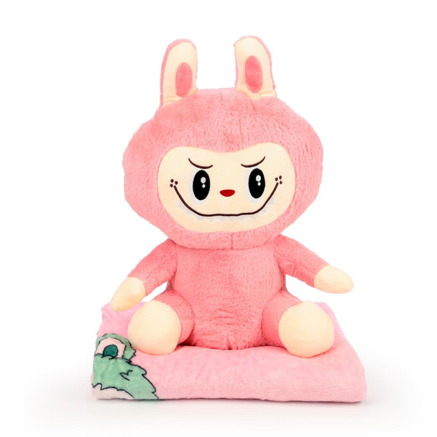 М'яка іграшка-плед, подушка 3 в 1 Лабубу 50 см Червоний ТМ COLORFUL HOME LAB2R